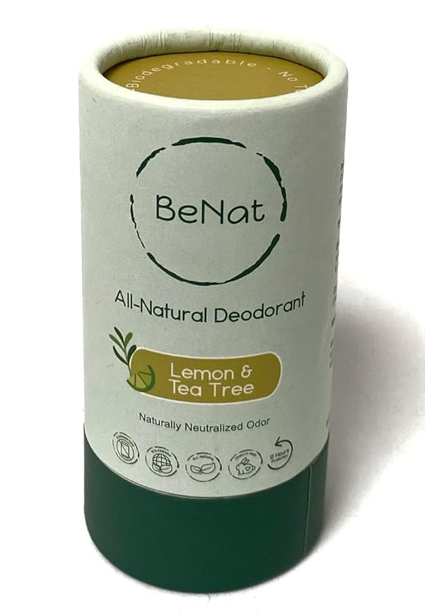 BeNat. All-Natural Plastic-Free Zero-Waste Deodorant Eco-friendly all-Natural BODY POWDER No Talc. Made with Fewer and Effective Ingredients for Earth Lovers!