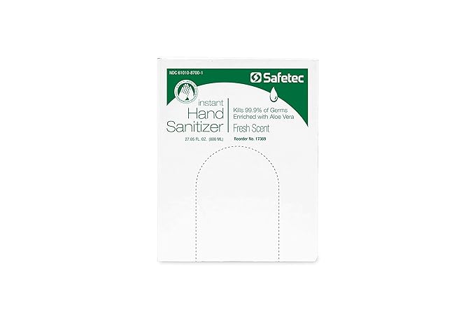 Safetec Automatic Hand Sanitizer Dispenser Refills in 800 mL Bag-in-Box (Fresh Scent)