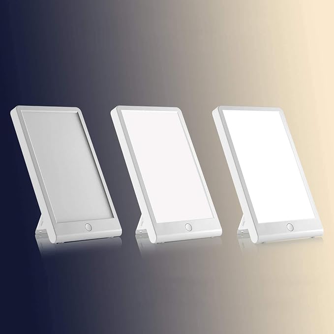 Light Therapy Lamp UV-Free 10000 Lux Light Touch Control Adjustable Brightness Levels 4 Timer Function for Home/Office Use