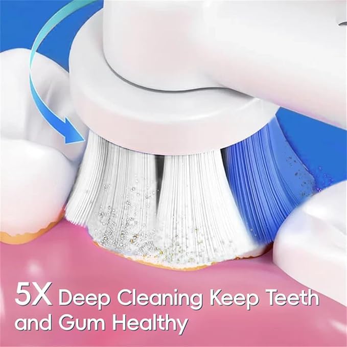 360 Rotating Toothbrush (Six Brush HeadsGreen)