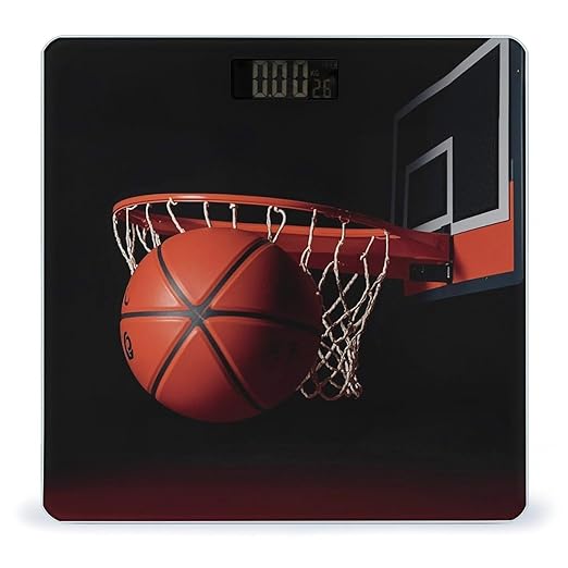 Basketball Scale for Body Weight Digital Bathroom Scale Toughened Glass High Precision Scales for Body Weight with Large LCD Backlight Display Weight Scales