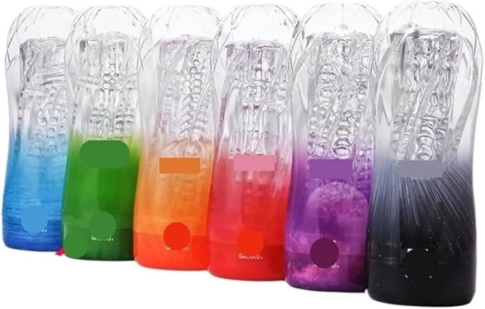 Easy to Clean Men's Relaxation Massager Transparent Silicone Material Relaxes Muscles to Improve Endurance Small and Portable(Orange)