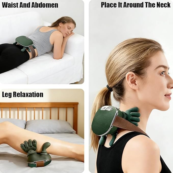 Neck Massager with Heat for Pain Relief Deep Tissue Cordless Rechargeable Neck and Shoulder Massager Portable Electric Back Massagers for Travel Office Home