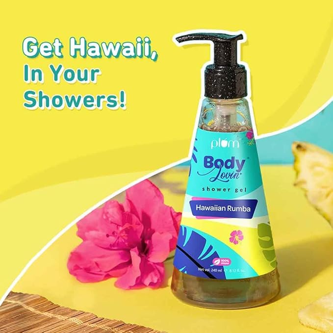 BodyLovin' Hawaiian Rumba Shower Gel | Sulphate-free Bodywash for all-skin types | Fresh Aqua Fragrance for Soft Skin | Nourishing Body Cleanser for long lasting freshness | 240 ml