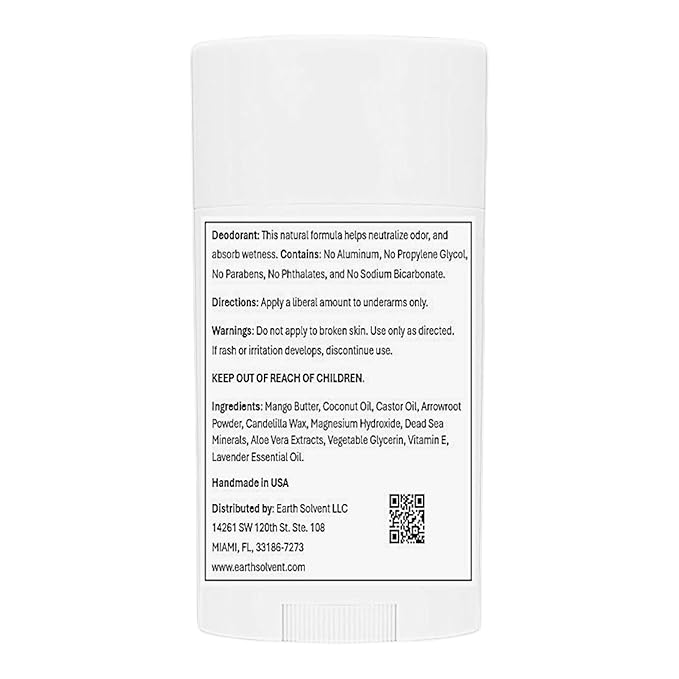 Magnesium Deodorant Vegan Natural Organic Dead Sea Minerals &amp Aloe Vera For Sensitive Skin 24hr Protection Aluminum Free Paraben Free Baking Soda Free Cruelty Free - For Men &amp Women (Lavend