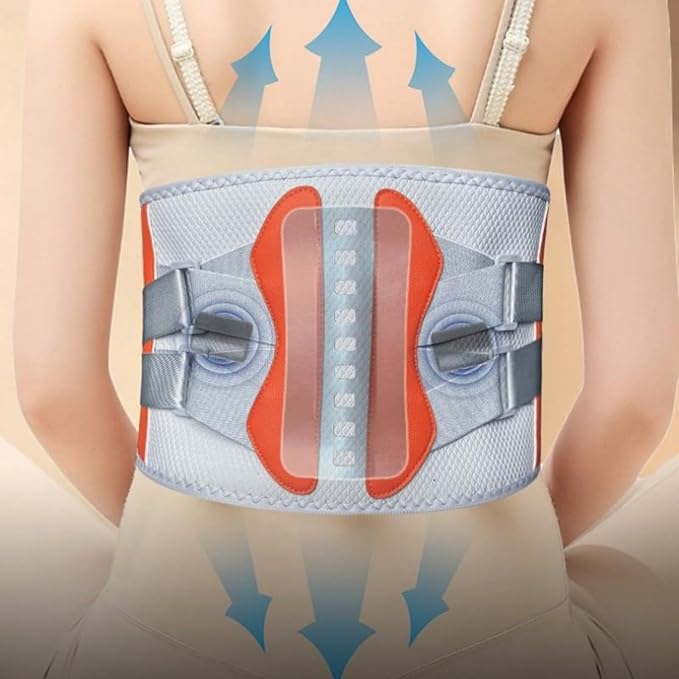 Belt Heated Waist Massager Belt Cordless Infrared Heating Pad Waist Warmer Massager Rechargeable Multi-Functional Relaxing Lumbar Massage Device (Gray)