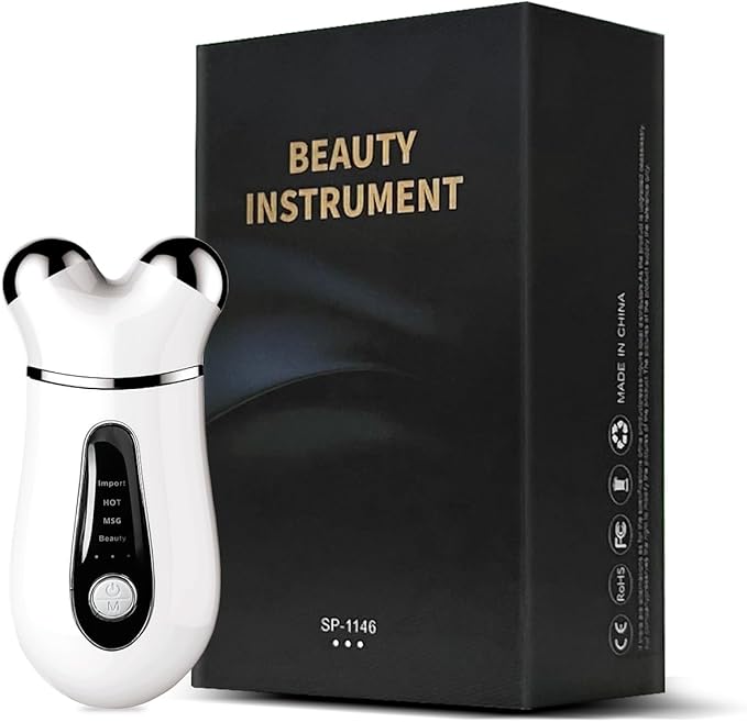 Microcurrent Face Device USB Micro Current Faci-al Shaping Tool for Facial Wrinkle Removal and Anti-AgingMini Microcurrent Face Lift Device for Face Lifting and Facial Sculpting (White)