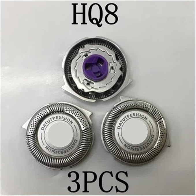 3pcs HQ8 Replacement Head HQ8505 Razor BladeCompatible for PhilipsShaver HQ7363 HQ7800 HQ7890 HQ8445 HQ8825 HQ8845HQ8865 HQ8875 HQ8885