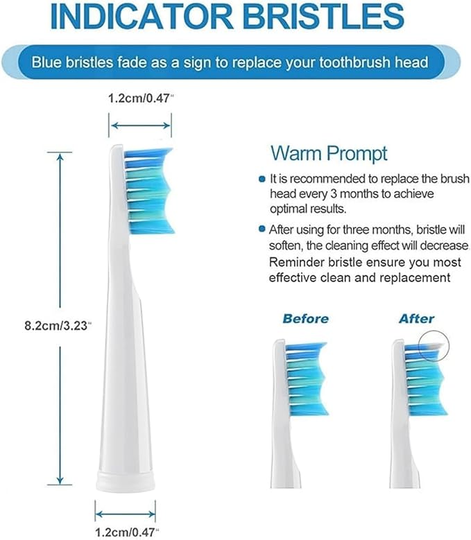 Compatible for Fairywill 4/8/12/16PCS Electric Toothbrushes Replacement Heads Toothbrush Sets for FW-507 FW-508(FW02(2pack-8pcs))