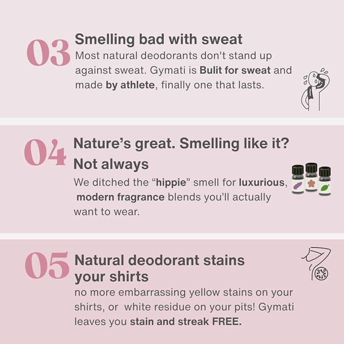 Gymati Natural Deodorant Body Spray – Aluminum-Free Plant-Based Blend with Aloe &amp Zinc Long-Lasting Odor Protection Luxury-Inspired Scent Women Pack of 3