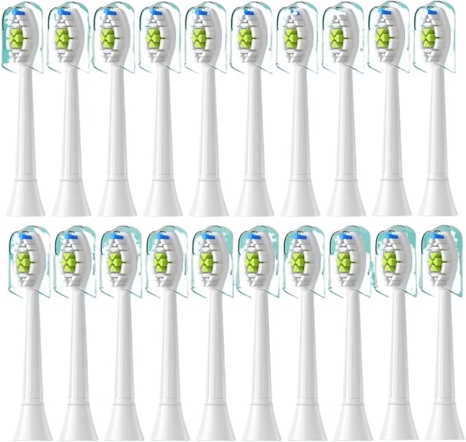 20pcs Replacement Toothbrush HeadsCompatible for with Electric Brush Head 1100 2100 4100 4300 5100 5300 6100 Independent Package(20pcs White)