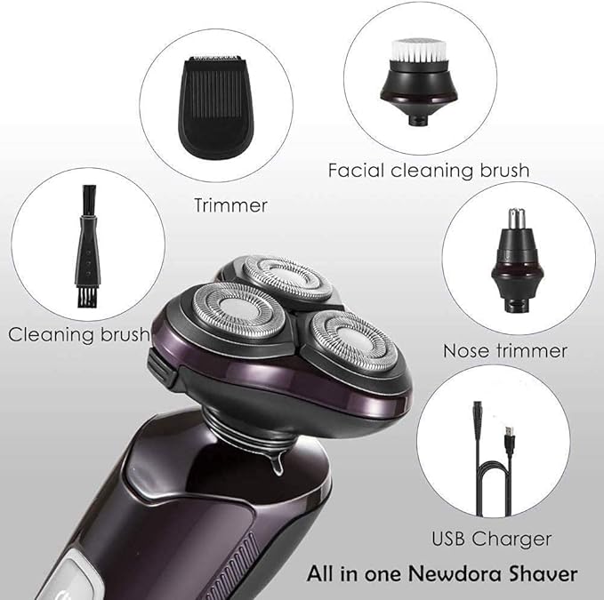 LED Electric Razor for Men Mens Electric Shavers USB Rechargeable Shave Men’s Grooming Kit Black