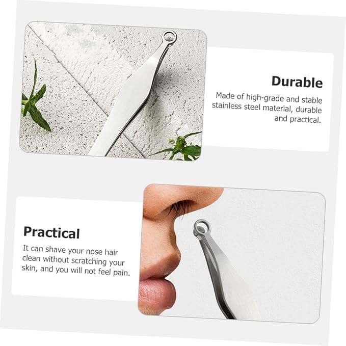 Gatuida 6pcs Nose Hair Trimmer Metal Nose Hair Clip Reusable Nasal Clippers for Men Women