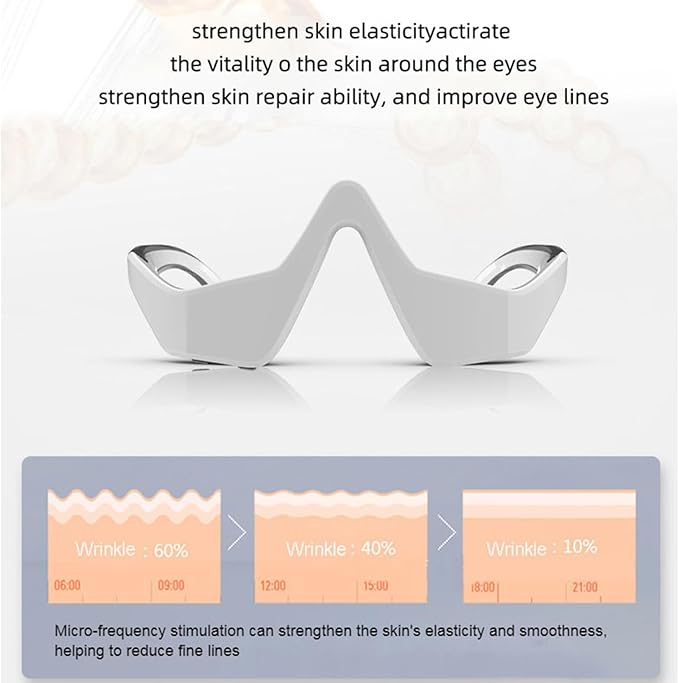Red Light Therapy Glasses Microcurrent Eye Massager Device Red Light Eye Mask for Eye Bags Dark Circles Puffiness Wrinkles Fine Lines