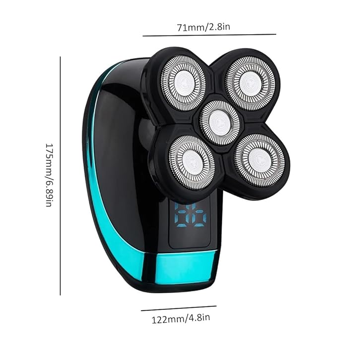 Head Shavers for Bald Men Bald Head Clipper Rechargeable Face Beard Shaver 5 Floating Heads Electric Shaving Tool Multifunction Body Washable For Men