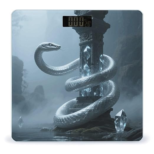 Snake on Crystal Pillar Weight Scale Large Digital Bathroom Scales with Bright LED Display Non Slip Digital Scale and Step On Fashion Weighing Machine for Body