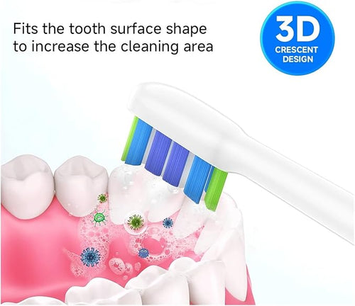 12pcs Replacement Toothbrush Heads Compatible for Sonicare Soft Brush Head 4100 6500 6100 7500(12PCS Bule)