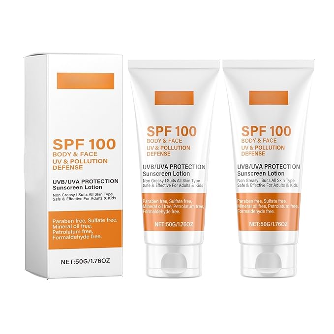 2PCS Sunscreen SPF 100 2025 Sunscreen For Body &amp Face SPF 100 Sun Screen For Sun Sensitive Skin Sunblock for Women