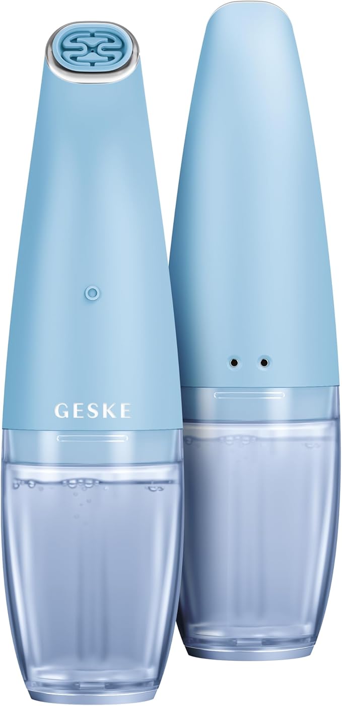 GESKE SmartAppGuided™ Aqua-Stream Face Cleanser | 8 in 1 | Deep Pore Cleansing | Impurities Prevention | Blackhead Extraction | Reduce Red &amp Dry Skin | Use with Our Aqua-Stream Solution