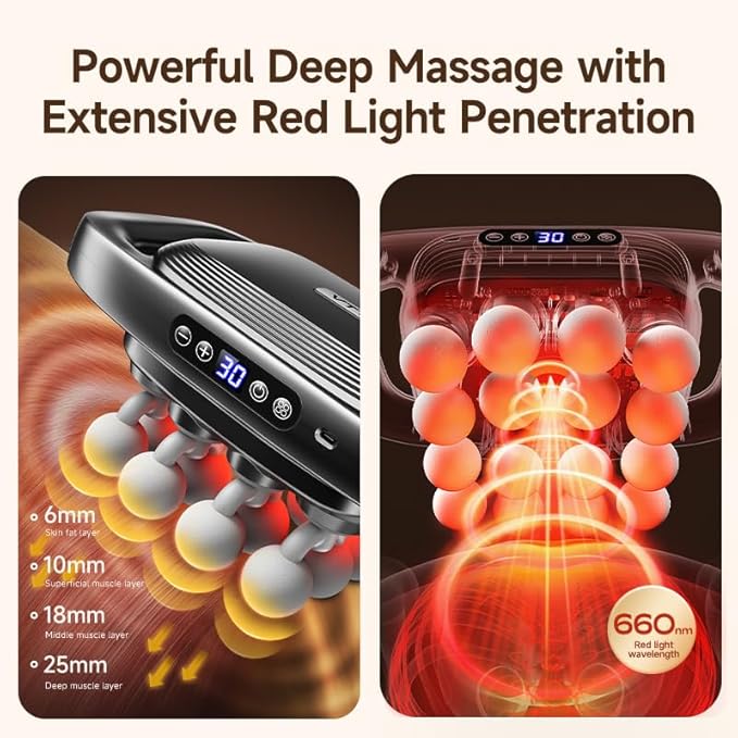 16 Head Massage Gun deep Tissue Percussion Muscle Massager with 16 Heads 3 Modes &amp 30 IntensitiesQuiet Handheld Massager for Back Neck Shoulder Legs Muscle Pain Relief