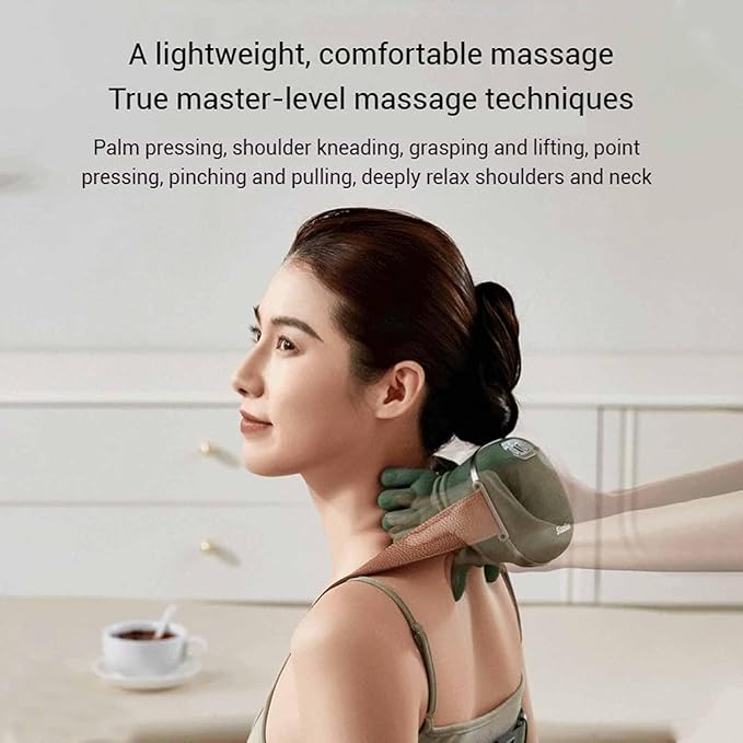 Neck and Shoulder Pro Hands Electric Cervical Necks Kneading Massager Real Hands Massager Pillows Rechargeable USB-C for Necks Back Shoulder (Green1PCS)