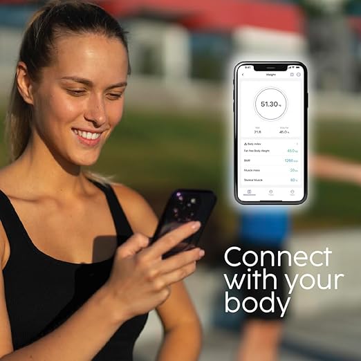 CUBITT Smart Digital Weight Scale 13 Body Composition Analizer BMI Muscle Mass Body Fat Scale with Smartphone App sync with Bluetooth (Black)