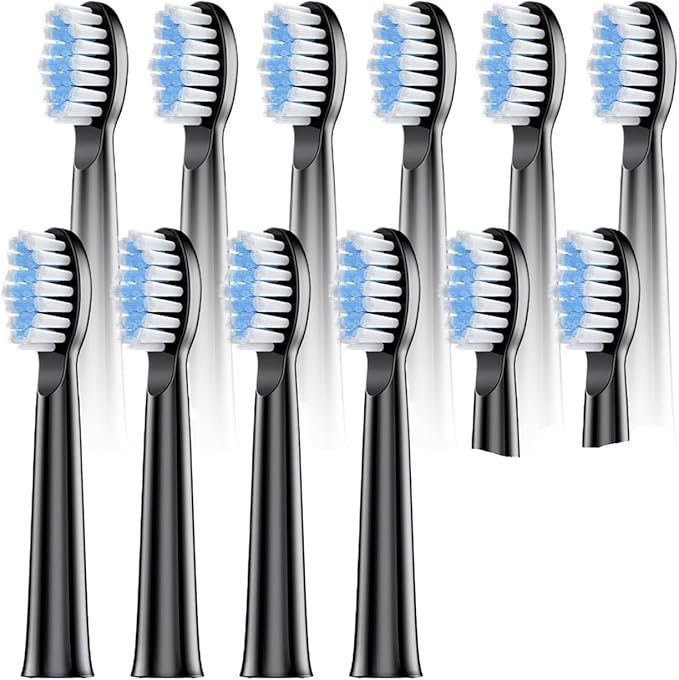Replacement Brush Head Compatibility for YD07 Toothbrush Soft Bristle 4/8/12/18 Pcs(YD07BLACK-STx12)