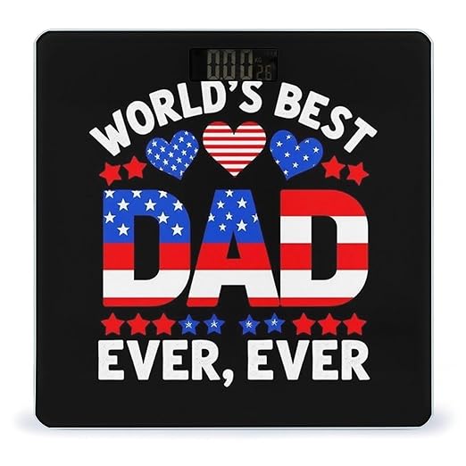 Men's Fashion Automatic Switch Digital Bathroom Weighing Scale Smart Scale USA American Flag Worlds Best Dad Ever
