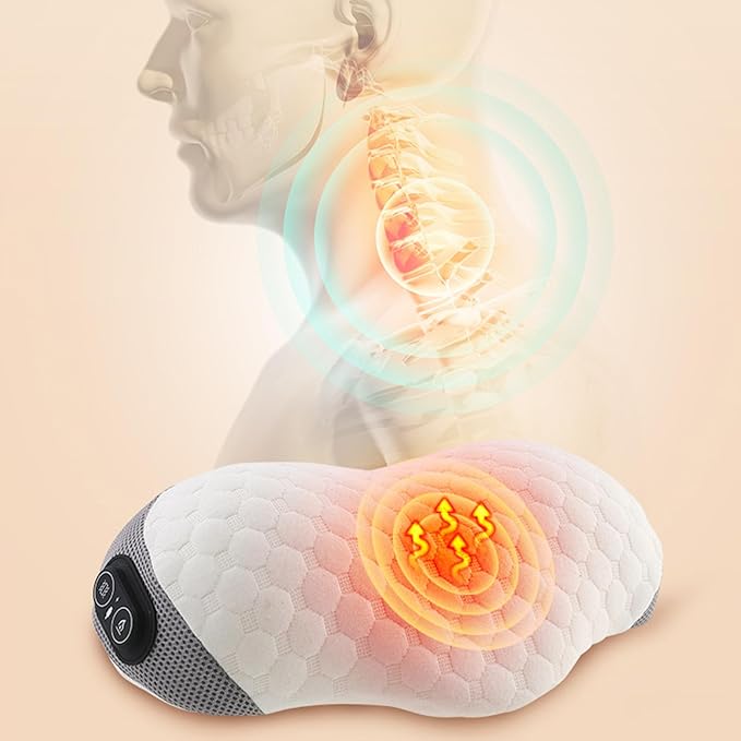Massager Pillow for Neck Multi-Function Shoulder and Neck Massager Heat + Vibration Massage Two-in-one Three-Speed Temperature Control Vibration Slow Bounce Memory Foam