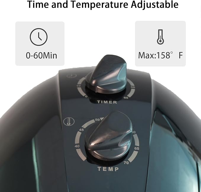 1000W Professional Hooded Hair DryerStanding Blow Hair Dryer with Cap and WheelsTemperature and time are AdjustableSuitable for Salon and Home (Black-Stainless Steel Column)