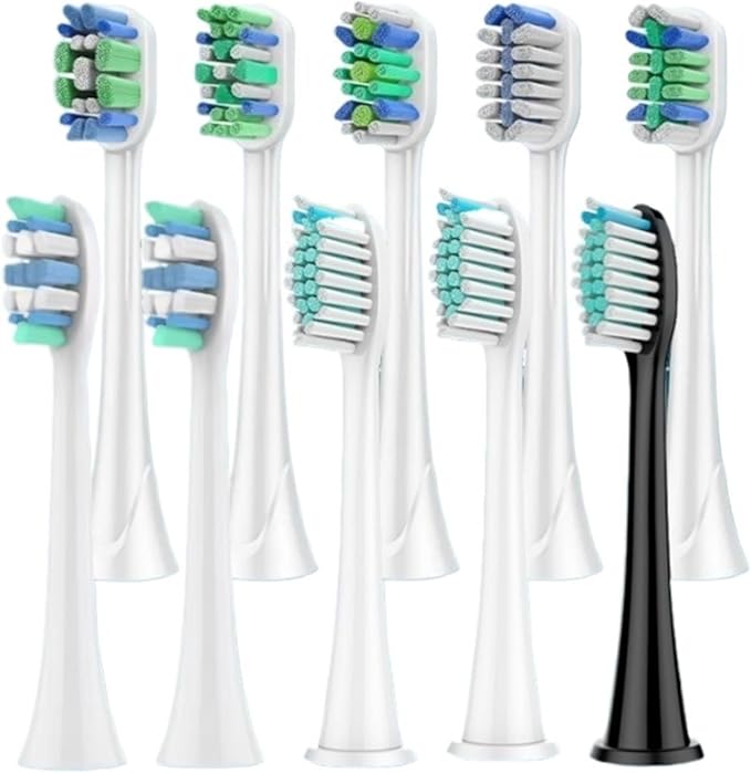 8Models Optional Brush HeadsCompatible with Philips Sonicare Electric Head 1100 2100 4100 4300 5100 5300 6100 6500 Etc(4PCS 614-X Black)