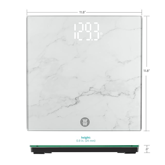 Weight Watchers Scales by Conair Scale for Body Weight Digital Bathroom Scale in White Marble Finish