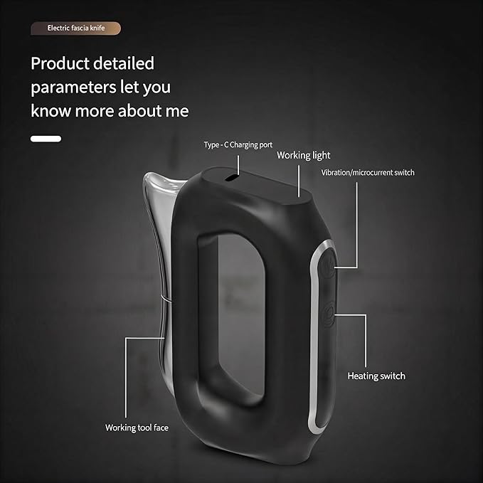 Electric Heated Fascia Knife -Micro-Current StimulationIntelligent Temperature Control Working Out Sitting in The Office. deep Muscle Relaxation Portable Home Muscle Scraper Tool