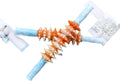 Yoga Fitness Workouts Massage 瑜伽按摩棒 Leg Arms Back Calves Roller Massage Roller Stick 狼牙棒健身器材手持式齿轮按摩滚轮棒 HomeOffice Body Electric Massagers
