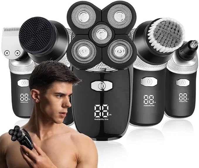 Electric Razor for Men's Electric Shaver 5 In1 Wet Dry Shaving Machine for Men Professional Set Rechargeable Electric Razor Beard Facial Grooming Kit