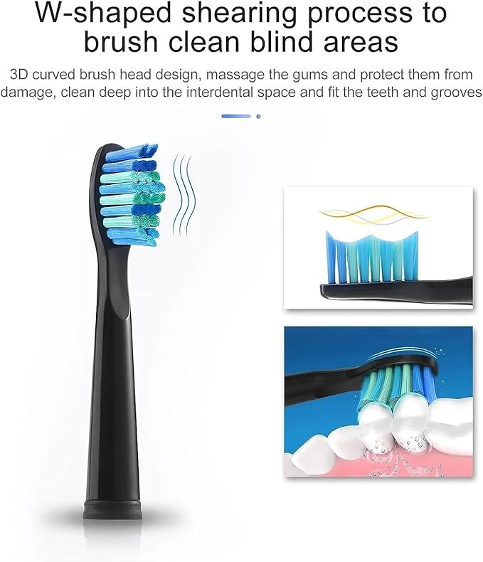 Replacement Toothbrush Heads Compatible for FW-507/508/551/515/917/959/2011FW-D1/D3/D7/D8 Electric(White 5pcs)