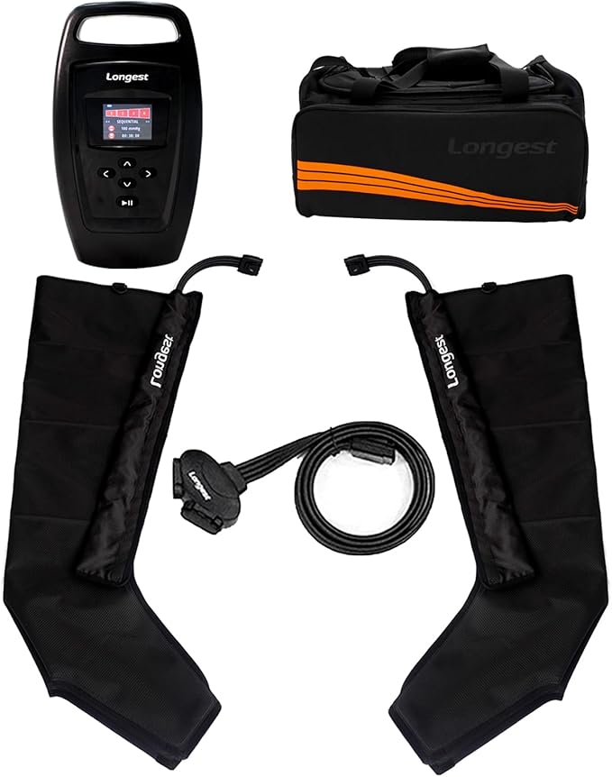 LONGEST Lymphedema Pumps Legs Foot Air Compression Therapy Boots Lymphatic Leg Recovery Compression System Pressotherapy for Swelling Circulation &amp Pain Medium