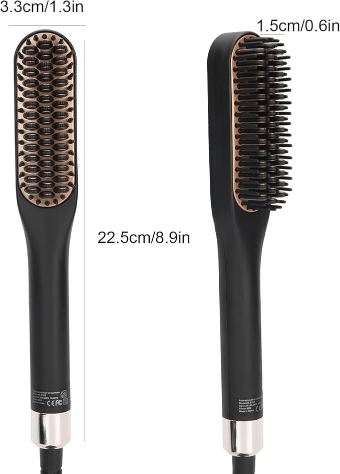 Electric Beard Straightening Comb Multifunctional Beard Straightener Brush for Men 100‑240V Grooming Gifts for Men (US Plug)