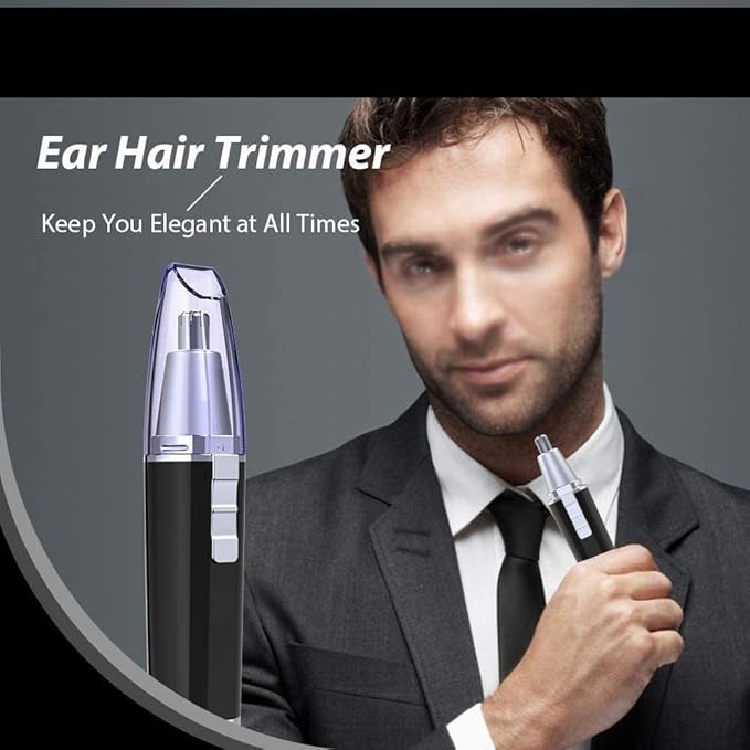 Ear and Nose Hair Trimmer Battery-Operated Electric Eyebrow Trimmer Portable Facial Hair Trimmers Shaver Clipper for Travel Hotel Bathroom Easy Cleansing