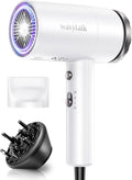 Wavytalk Hair Dryer with Diffuser 1875W Ionic Blow Dryer for Fast Drying with Concentrator Lightweight White.