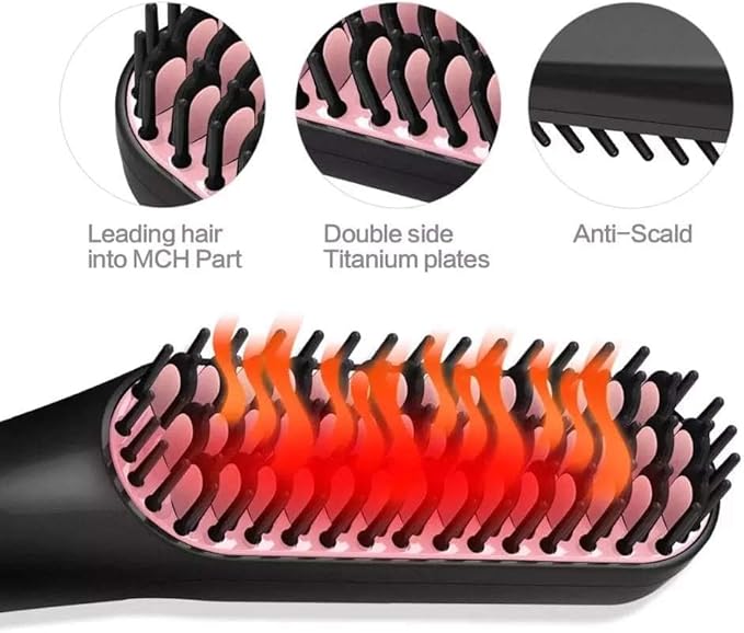 Hair Straightener Smoothing Brush Ceramic Heating Comb Men Beard Straightener Electric Hair Brush Comb Hair Straightening Iron