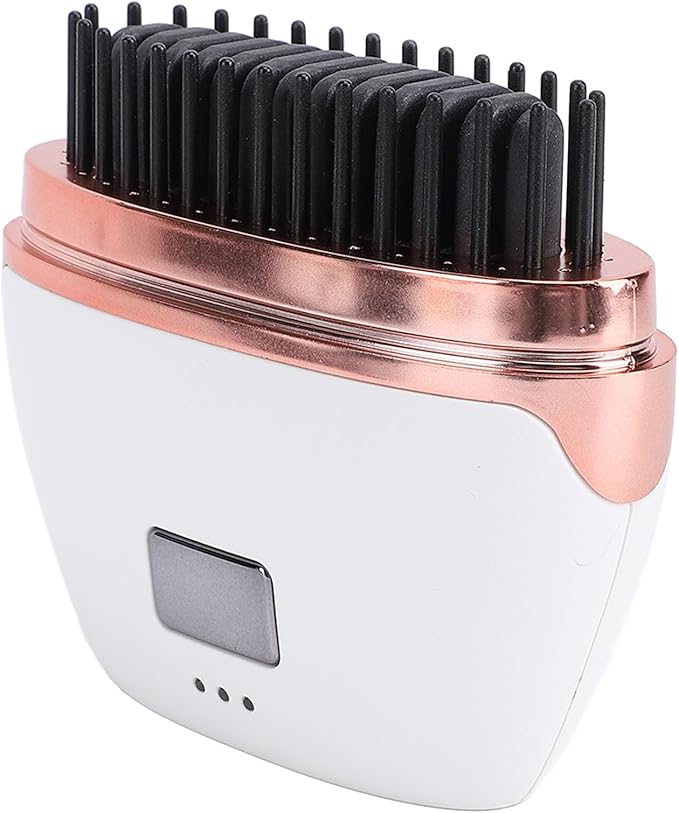 Cordless Hair Straightener Brush MCH Ceramic Heating 3 Temperature Settings Rechargeable 25W Portable Hot Brush White
