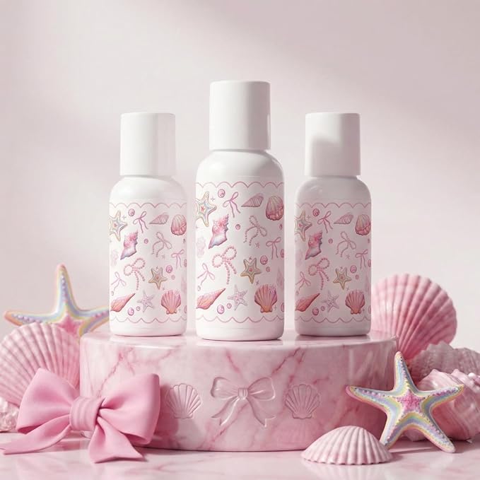 Demissle 24 Pcs Mini Sunscreen Bulk SPF 30 Pink Bow Starfish and Seashell Travel Size Sunscreen Bachelorette Wedding Party Supplies Summer Outdoor Goods for Under The Sea Beach Ocean Coastal 1 Fl. oz