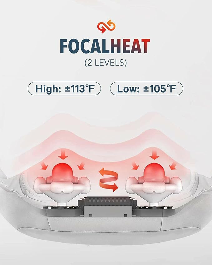 Back Massager with Adjustable Heat and Straps Shiatsu Neck Massagers for Neck and Back Shoulder Foot and Legs ( with Free Handbag ) Gray