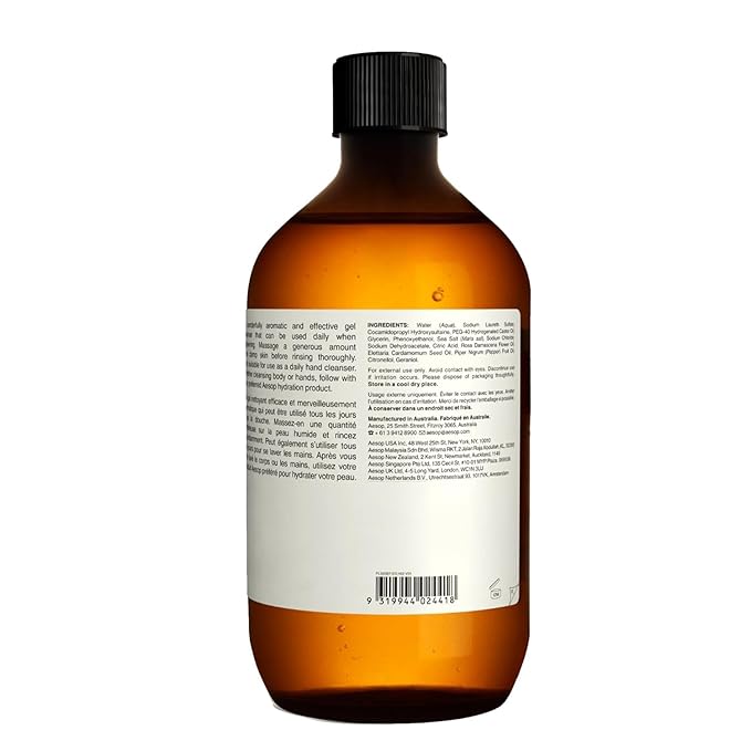 Aesop A Rose By Any Other Name Body Cleanser Refill | Gentle Shower Gel with Rose Petal Essential Oil Blend to Soften &amp Hydrate Skin | 500 mL / 16.9 oz - Recyclable Bottle