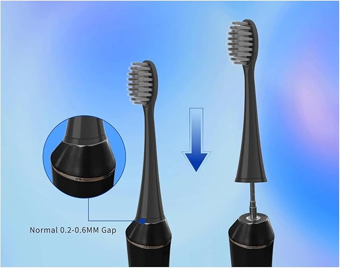 10pcs Replacement Toothbrush Heads Compatible with Burst Adult Compatible for S9 S1 S6 S8 S21 S26 S28 SG540 SG860(Black 10pcs)