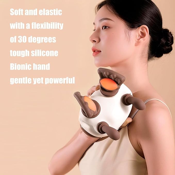 Heated Neck Massager Electric Shiatsu Neck and Back Massager 3 Massage Modes Portable Rechargeable Deep Tissue Pain Relief for Real Hands Massage on Neck Back Shoulder