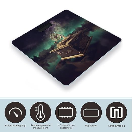 Dream Music Box Scale for Body Weight High Precision Digital Weight Scales with LCD Display Anti-Slip Sturdy Slim Tempered Glass Bathroom Scale for Home Use
