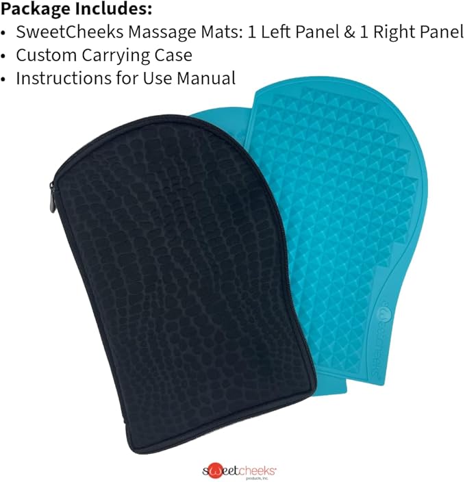 sweetcheeks Cellulite Massage Mat with Custom Carrying Case Boosts Circulation for Smoother Skin – Reduces Cellulite Appearance While You Sit – Cordless &amp Portable Design – Turquoise (Flexible)
