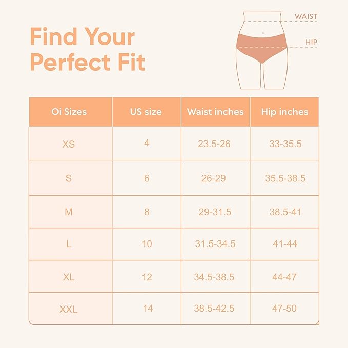 oi Organic Cotton Period Underwear | Bikini Style | Absorbs 3 Tampons | Full Gusset Leak Protection | No PFAS | 3 Pack
